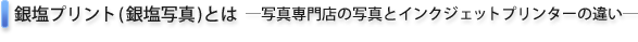 銀塩プリント(銀塩写真)とは─写真専門店の写真とインクジェットプリンターの違い─